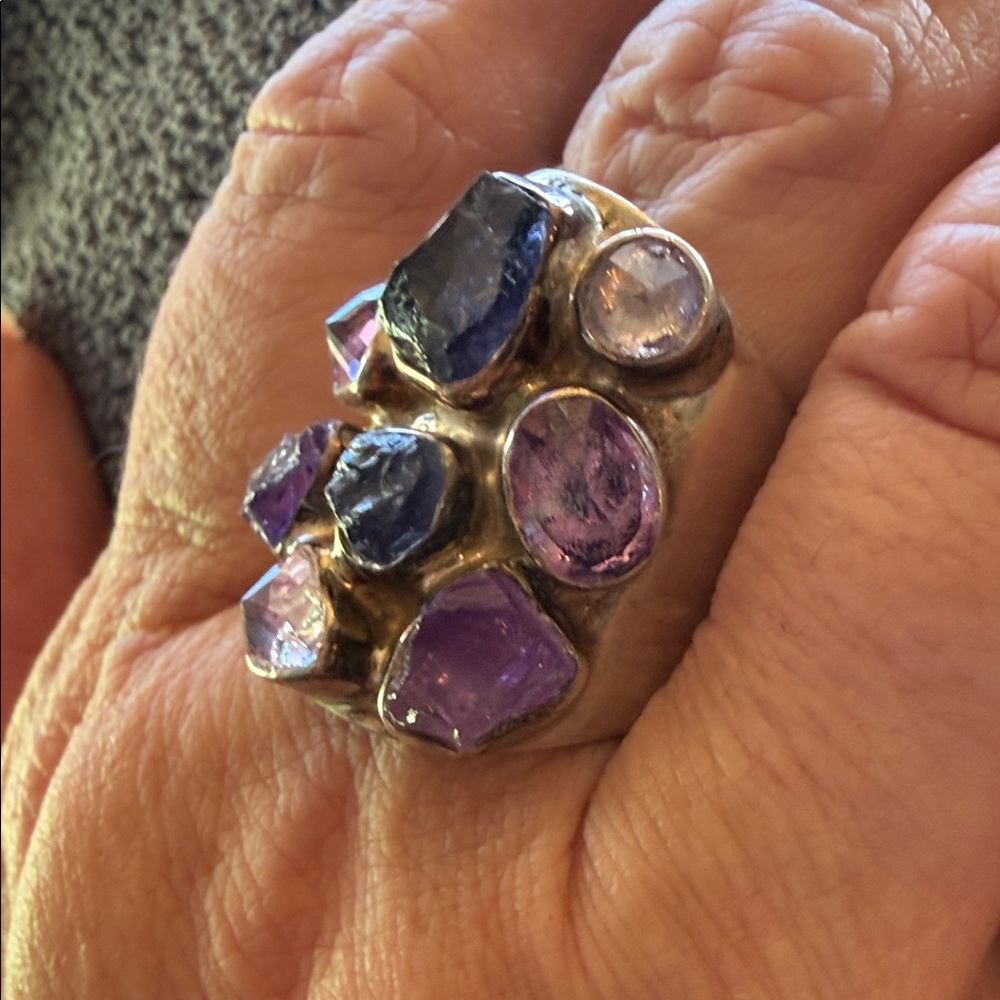 Lilly Barrack Adjustable Silver Multi-Stone Ameth… - image 3